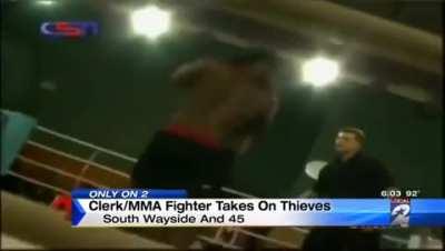 WCGW robbing a gas station whose clerk is a 5 time MMA champ