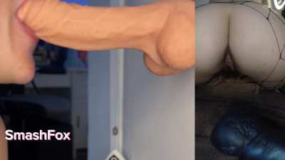 training my throat while i fuck a tentacle