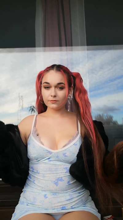 Smoking in a tight dress with my underwear showing❤️ Full vid on my 0F, no ppv & over 700 smoking vids on my feed