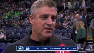 [Highlight] Timberwolves Asst Coach Micah Nori has the best In-Game Interview quotes in the League