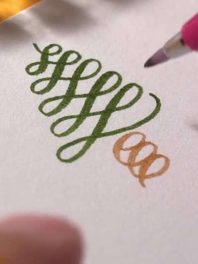 Brush pen christmas tree 🥰🧸😘💕