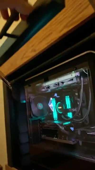 I made a temperature controlled computer isolation cabinet in my stairwell. More info in the comments!