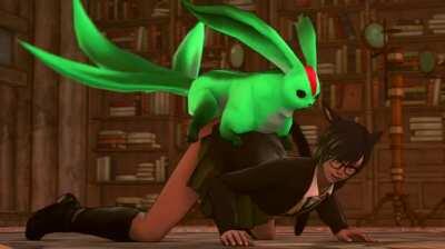 Noff training her Carbuncle [Final Fantasy XIV]