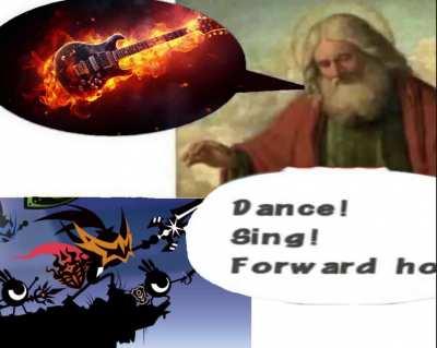 kami giving his loyal patapon warriors the rawest sermon ever