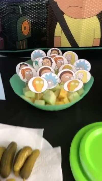Rick and Morty party setup my wife made for my birthday last week