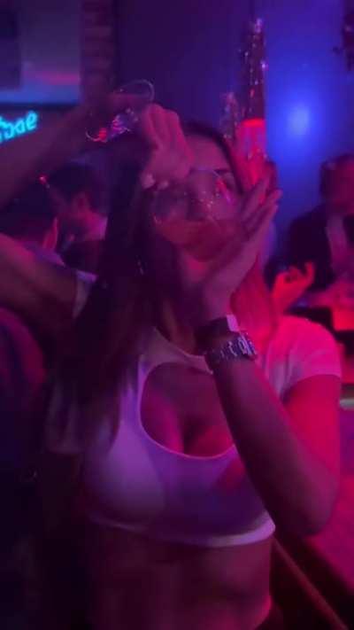 Having fun in the club