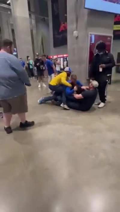 Guy assaults 2 people over a football game! 