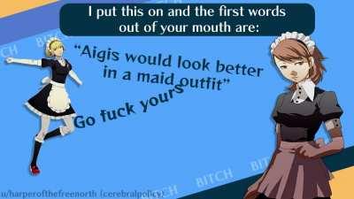 Takebitching About Aigis' Maid Outfit