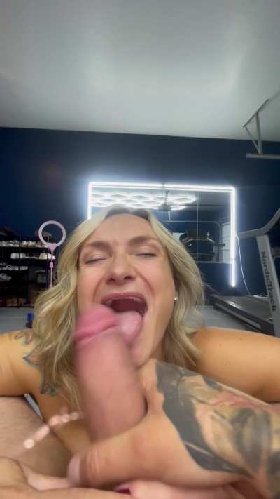 I swear my buddy’s girl ends up sucking my cock every time I come over. He loves watching her choke on me