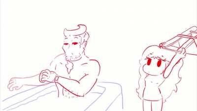 (WIP) Girlfriend Hits her Dad with a chair (Not full animation)