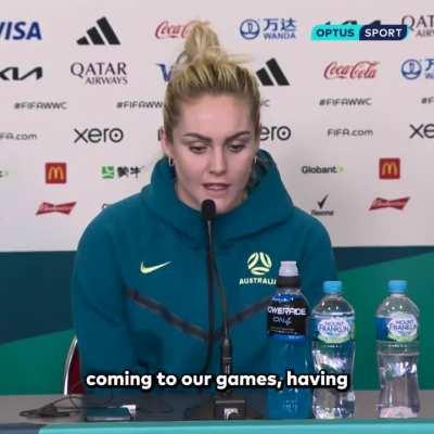 Ellie Carpenter got emotional reflecting on the growth of women's football