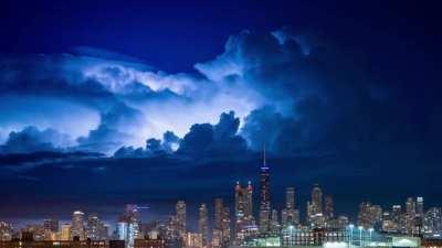 Check out this storm cell that passed behind Chicago around 10pm moving NE over Lake Michigan!