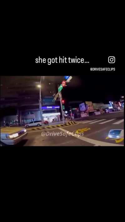 Women struck by 2 vehicles.  Hospitalized in critical condition.