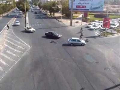 Biker Gets Hit, He Walks It Off