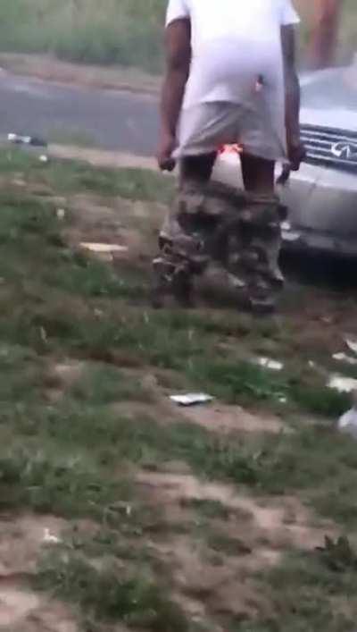 Getting so hammered that you think sitting over a firecracker is a good idea