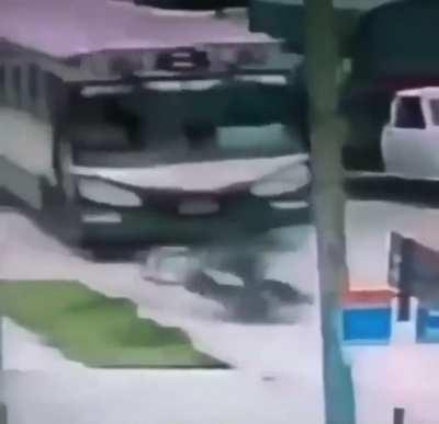 Man crashes motorbike then gets ran over