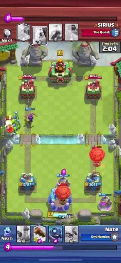 Guy places a mirrored balloon directly on my king tower