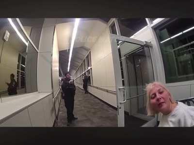 An intoxicated woman punches a flight attendant and then makes sexual advances on the cops