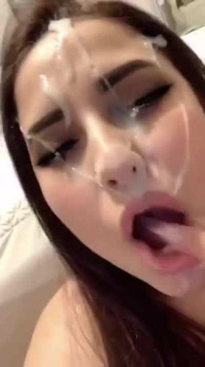 Thick cum facial