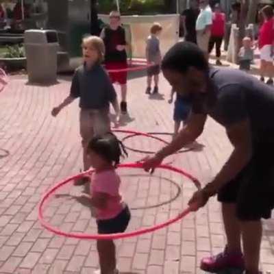 Hula hoops with dad