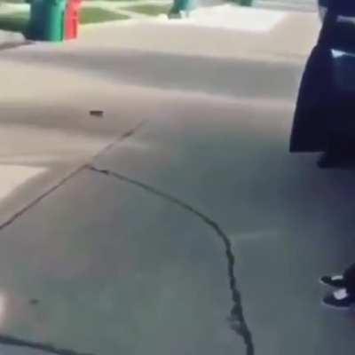 Dude slams a cop on the street