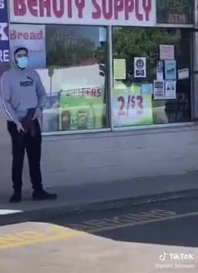 Owners of a mom-and-pop dollar store defending its premises from looters