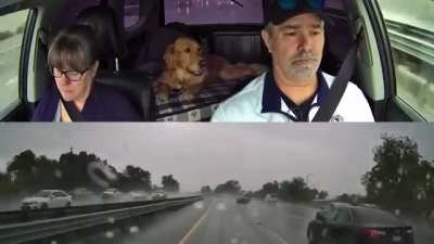 Quick reaction to a van spinning out!