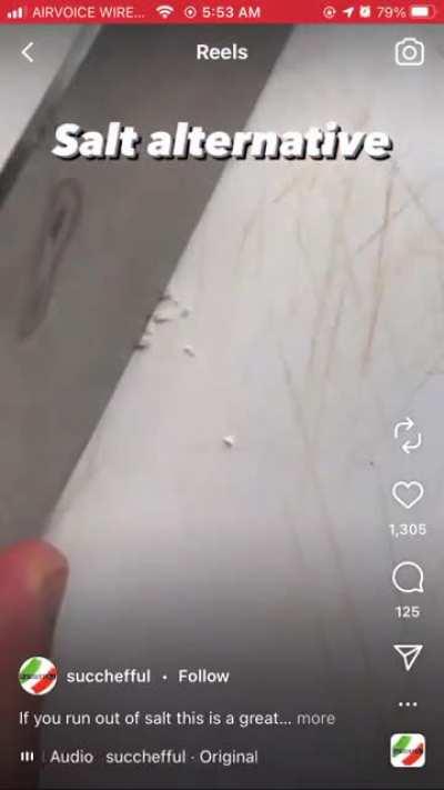 thanks, i hate toenail clippings salt [TW VERY UNSANITARY AND GROSS]