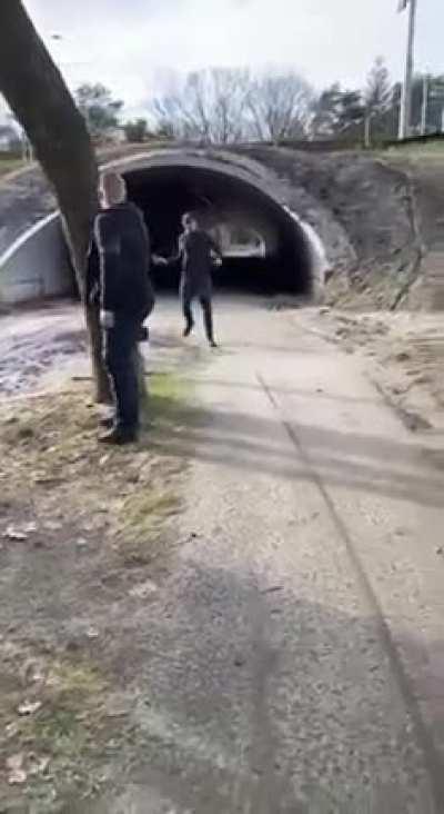 Fireworks in a tunnel create a powerful shockwav!