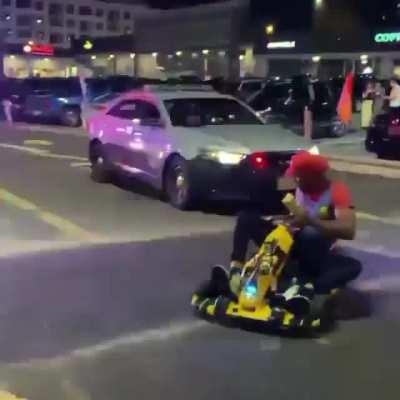 Mario been pulled over.