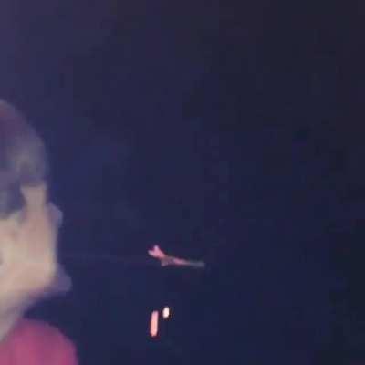 Launching a bottle rocket from his mouth