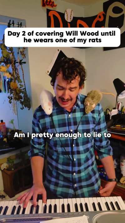 Day 2 of covering Will Wood songs until he wears one of my kinetic rat puppets- I / Me / Myself