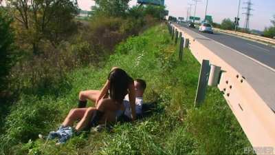 Fucked her on the side of the road