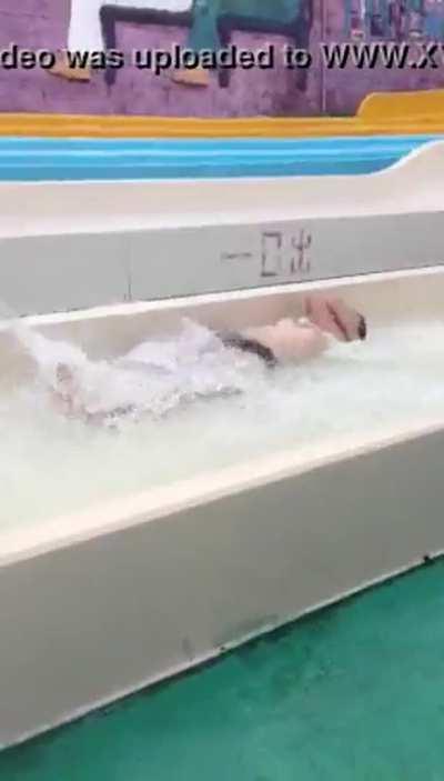 tits out on the water slide