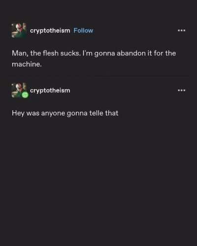 The moment I understood the weakness of my flesh... It sucked