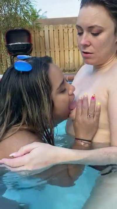 We went skinny dipping together and it turned into a pool party