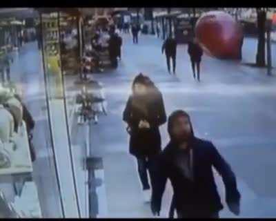 Trying to kick a balloon