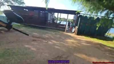 Streamer shoots an uninvolved worker with a paintball gun