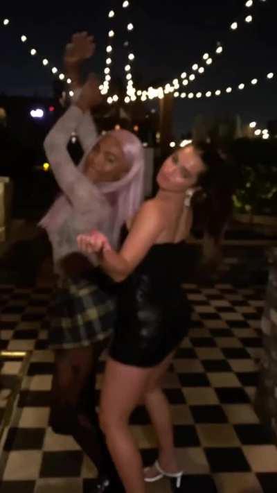twerking in black dress