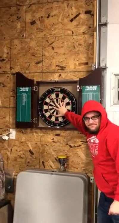 Trying to hit between a friends fingers