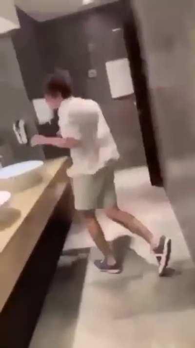 WCGW in the bathroom of the Mall