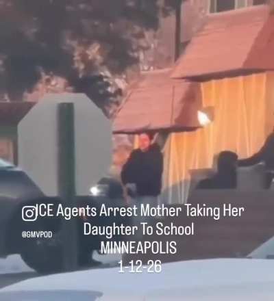 ICE in Minneapolis abducted and disappeared a mother, while she was taking her daughter to school this morning. (1/12/26)