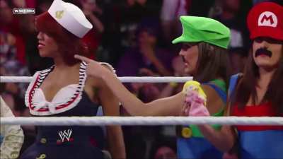 Aksana amongst the divas dressed for Halloween