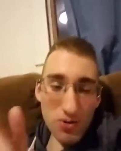 guy pretending to be at a party