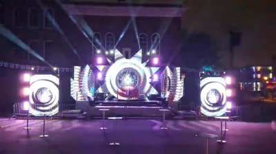 Custom LED stage centerpiece built with WLED + ArtNet from Resolume (LAN based)