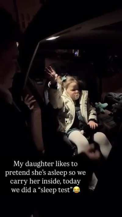 Yeah, she’s out cold, just woke up mid-dream to follow instructions like Siri.