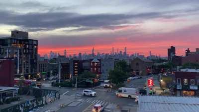 tonight’s sunset from my roof in williamsburg