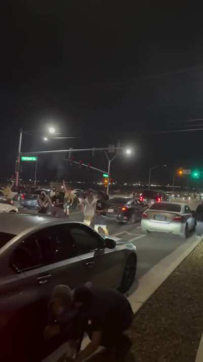 Las Vegas sideshow shooting in the air