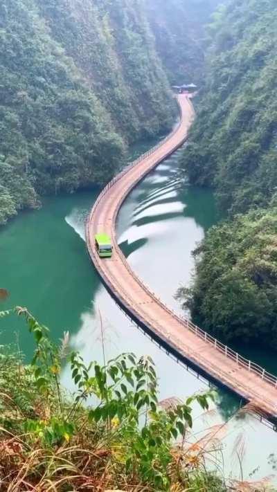 Floating bridge in China