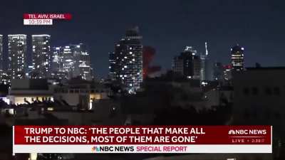 impact of an Iranian ballistic missile moment ago on Tel Aviv, Israel.